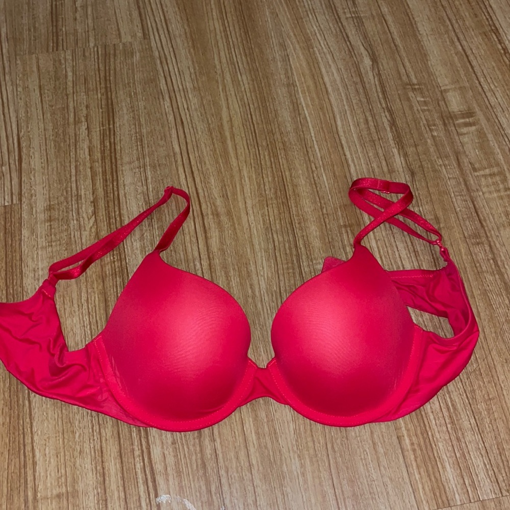 PINK red push up bra